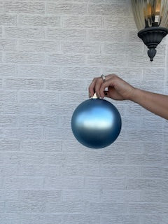 6 Inch Baby Blue Plastic Matte Ball Ornament