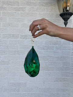 6 Inch Acrylic Jewel Drop Ornament - Emerald