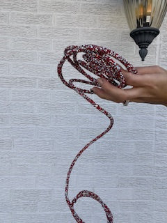 10 Foot Wired Micro Beaded Roping - Red/Silver
