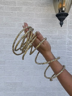 10 Foot Wired Micro Beaded Roping - Gold/Silver