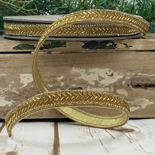 .5 x 9M Bead Chevron, Gold