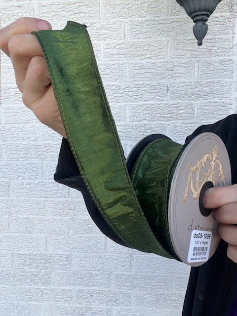 1.5 Inch X 10 Yard Deep Olive Metallic