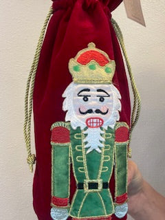 13 Inch Velvet Green Nutcracker Bag