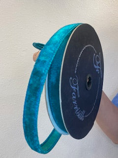 .75 X 10 Yard - Teal Velvet Luster Ribbon