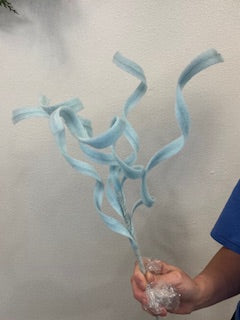 29 Inch Sugared Curled Grass Spray - Blue